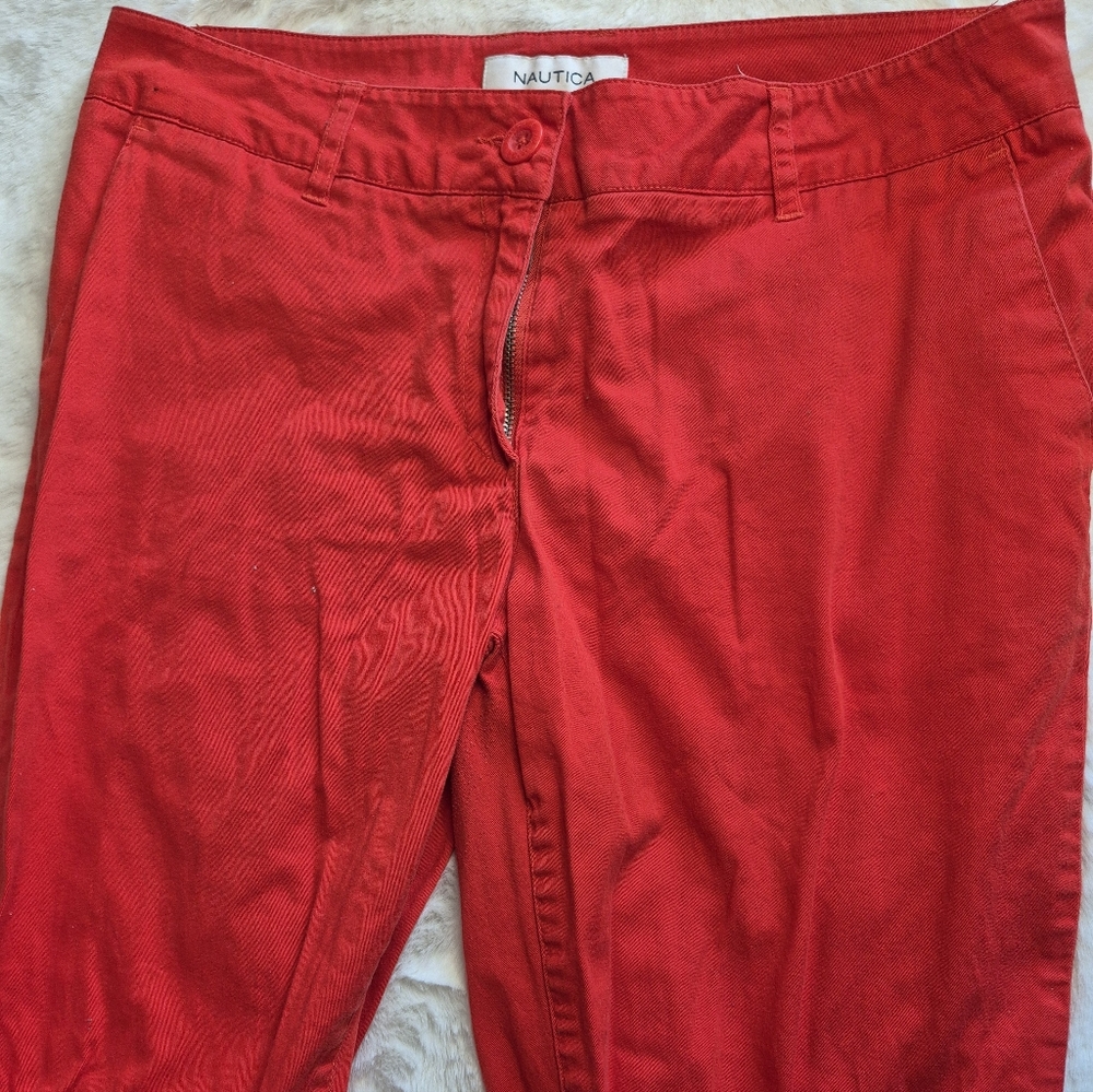 Nautica Women's Bold Red Chinos